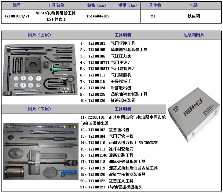 重汽發(fā)動(dòng)機(jī)維修工具