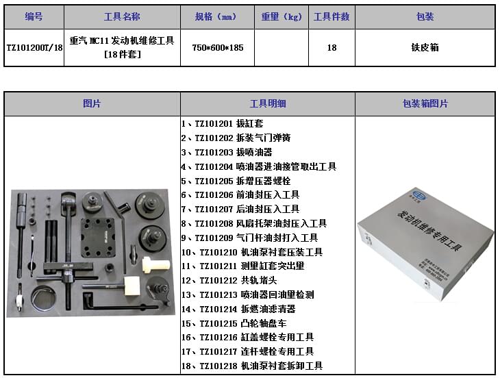 重汽曼發(fā)動機(jī)維修工具