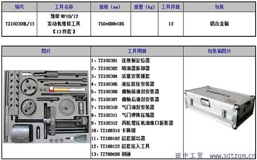 濰柴發(fā)動機維修工具鋁合金箱