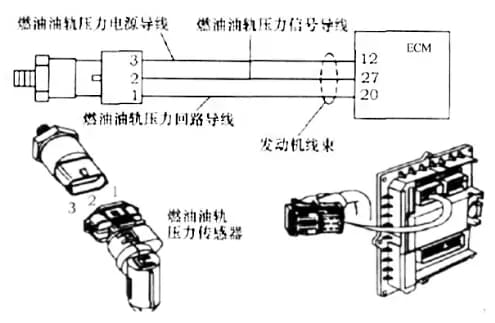 燃油油軌壓力傳感器線路結(jié)構(gòu)