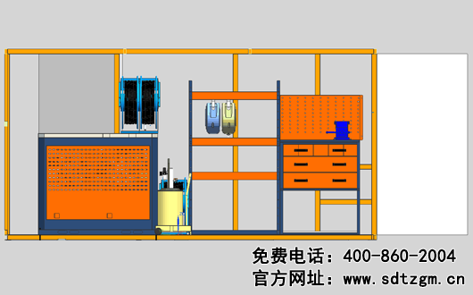 山東田中設(shè)備卡車養(yǎng)護(hù)搶修服務(wù)車上裝布局右側(cè)