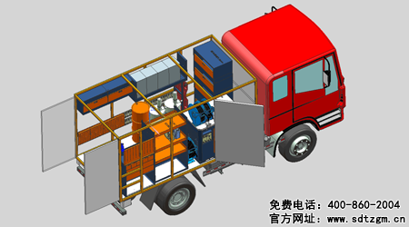 山東田中卡車養(yǎng)護搶修服務車右側(cè)視圖