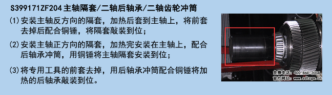 S399171ZF204 主軸隔套二軸后軸承二軸齒輪沖筒